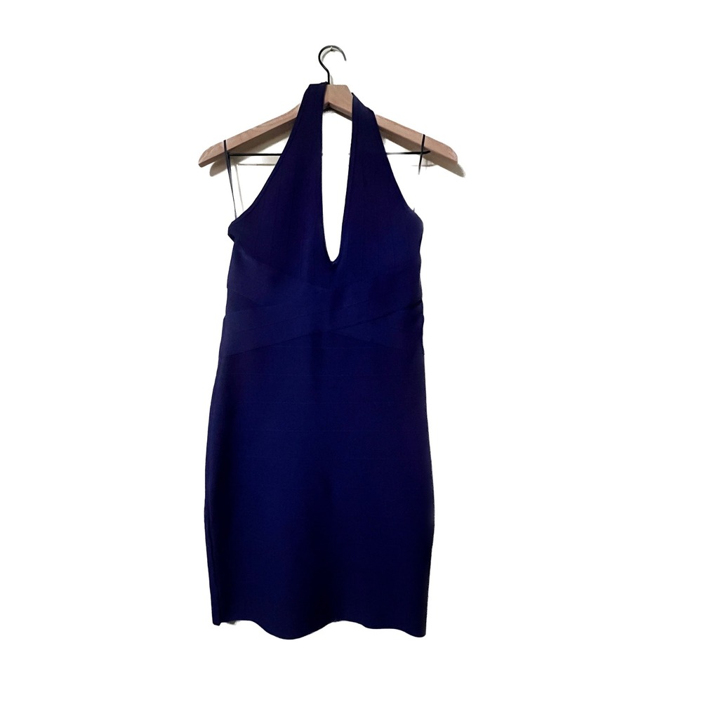 Guess Purple Bandage Halter Cocktail Dress W51R58Z0HR0 Large